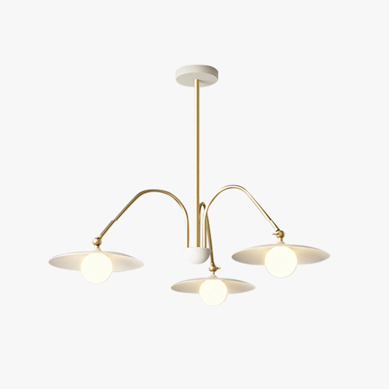 Arisha Minimalist Blown Metal Pendant Light, White/Gold - Neutral Decor