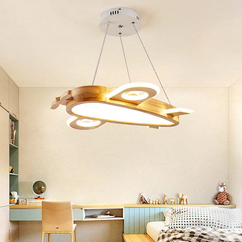 Arisha Modern Natural Creative DIY Children Airplane Shape Acrylic Pendant Light ,Wood - Neutral Decor