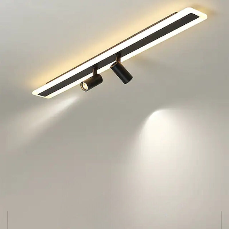 Aim Minimalist Double-linear Ceiling Light Spotlight, Black - Neutral Decor