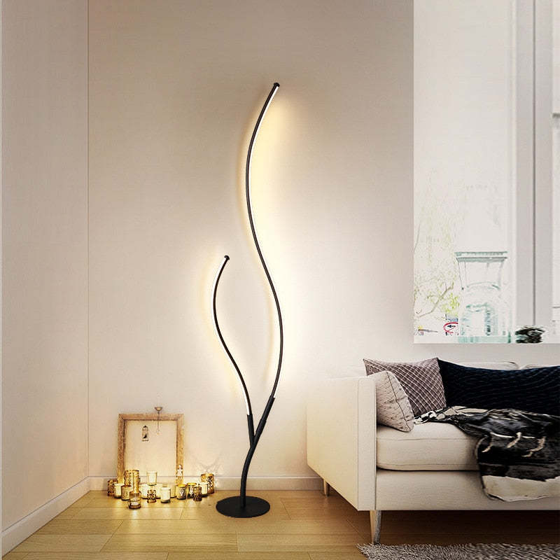 Louise Modern Simple Floor Lamp, Black & White - Neutral Decor