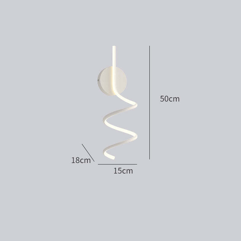 Arisha Modern LED Art Interior Wall Light Spiral, Black & White - Neutral Decor