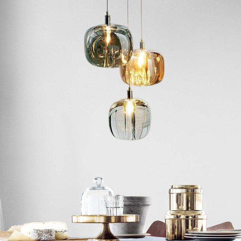 Valentina Modern Bubble Glass LED Pendant Light, Amber/Clear/Gray - Neutral Decor
