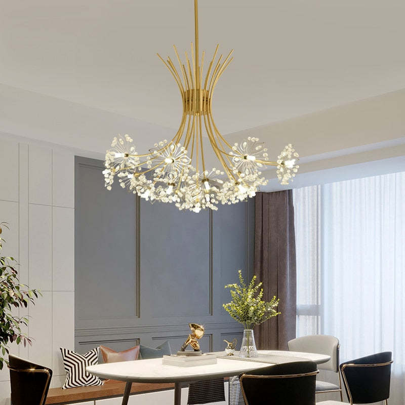Arisha Modern Art Deco Crystal Sputnik Chandelier, Black/Gold - Neutral Decor