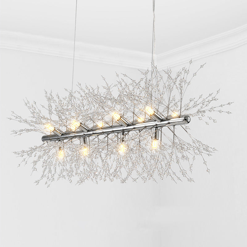 Arisha Creative Art Chandelier Crystal Pendant Light for Dining Room - Neutral Decor