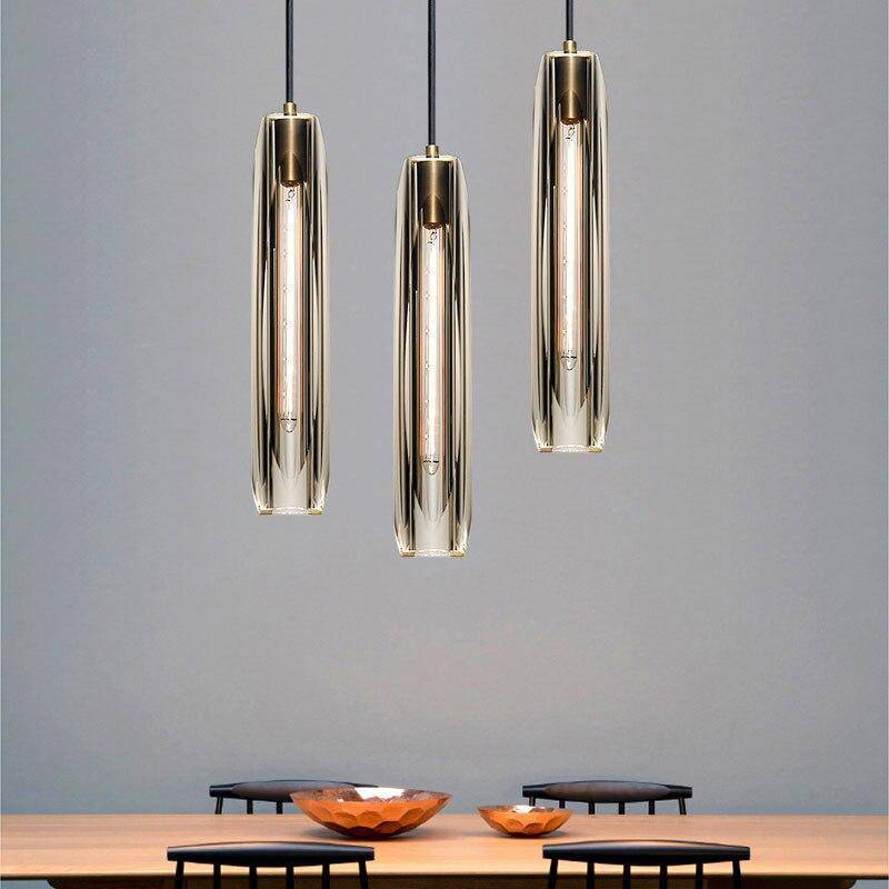 June Brass Designer Glass Pendant Lamp Smoky-Neutral Decor