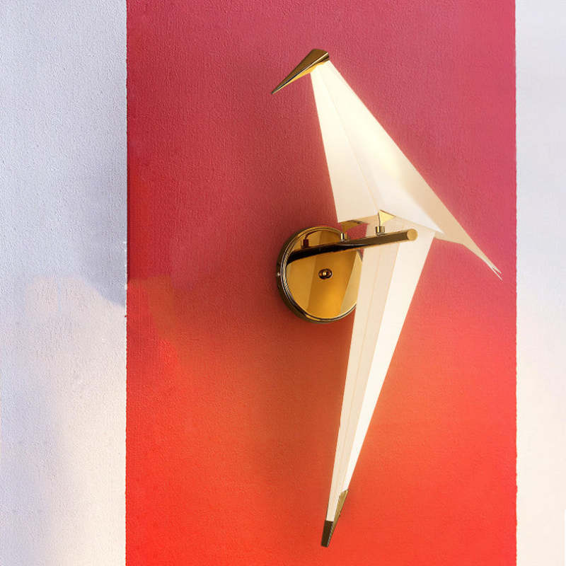 Arisha Wall Lamp Bird Vintage/Art-Deco, Metal/Acrylic, Bedroom - Neutral Decor