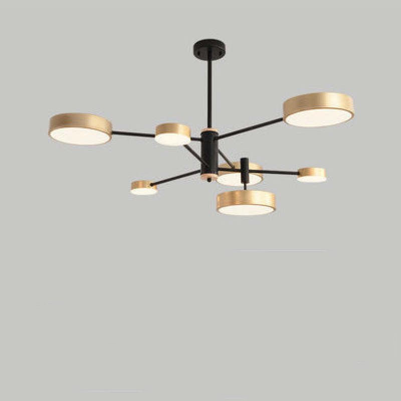 Arisha Pendant Light LED, Metal & Wood, Grey/White/Gold - Neutral Decor