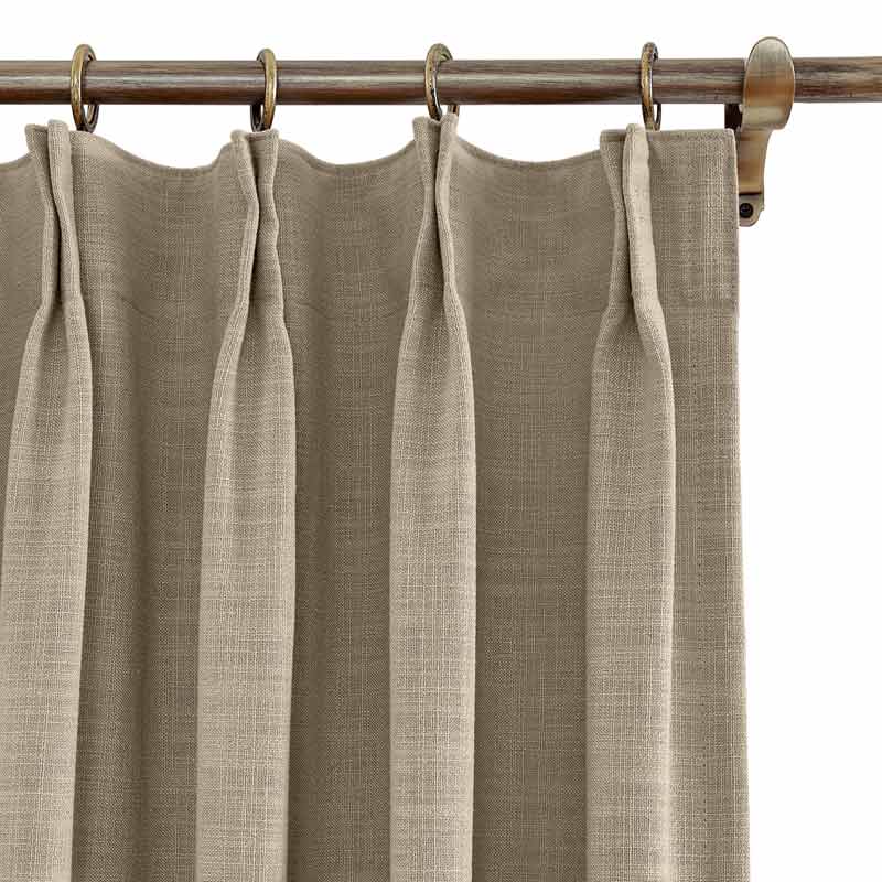 Lily Linen Curtains & Drapes Pleated-Neutral Decor