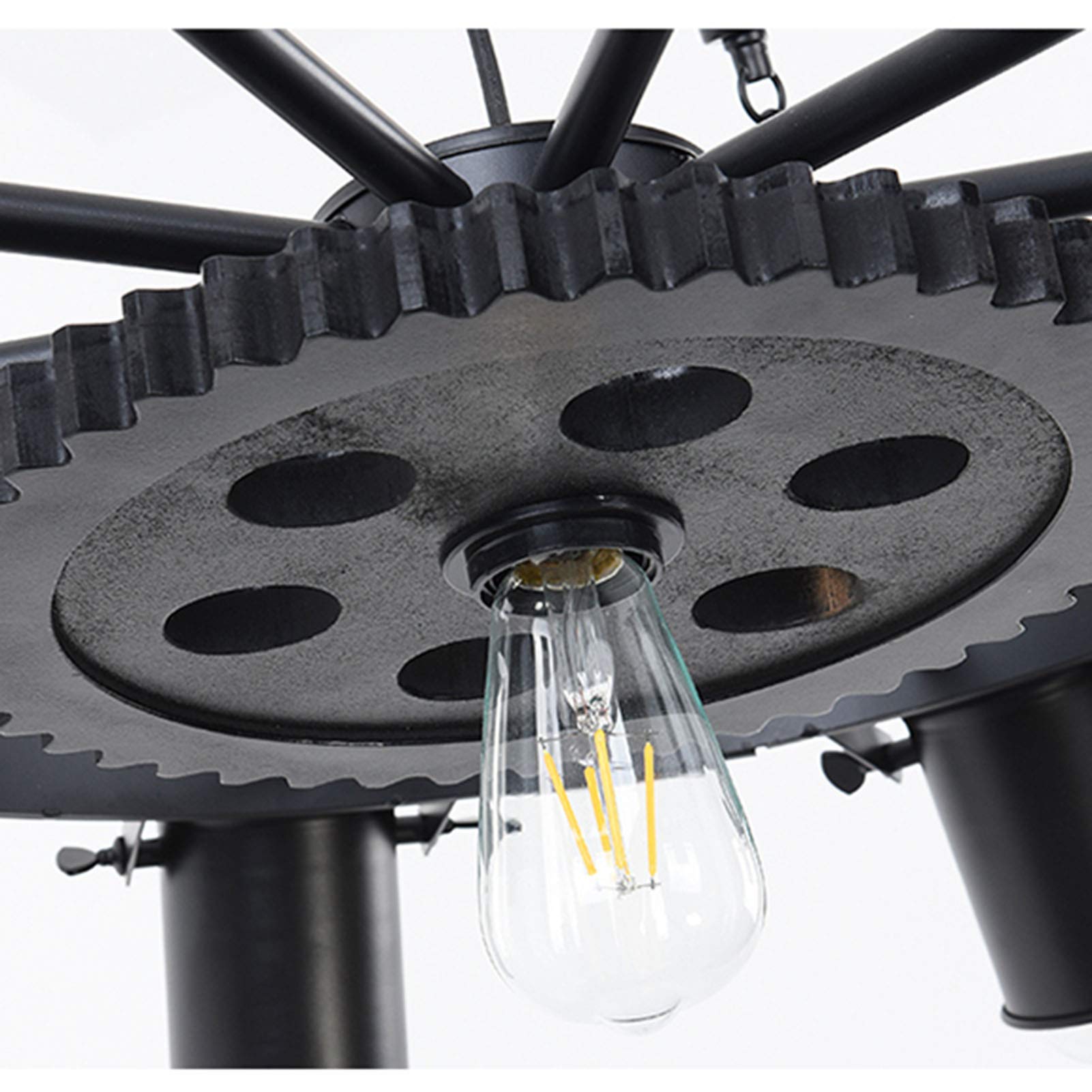 Epoch Industrial LED Pendant Light Black Metal/Rope Cafe/Bar - Neutral Decor