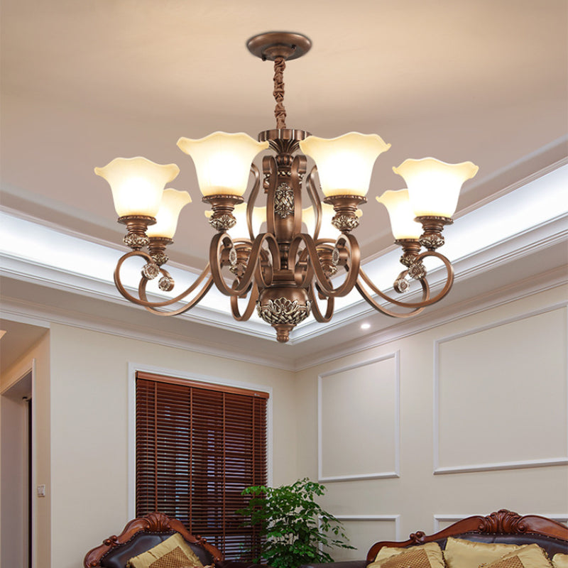 Arisha Retro Flower Pendant Light Metal Glass Living Room Bedroom - Neutral Decor