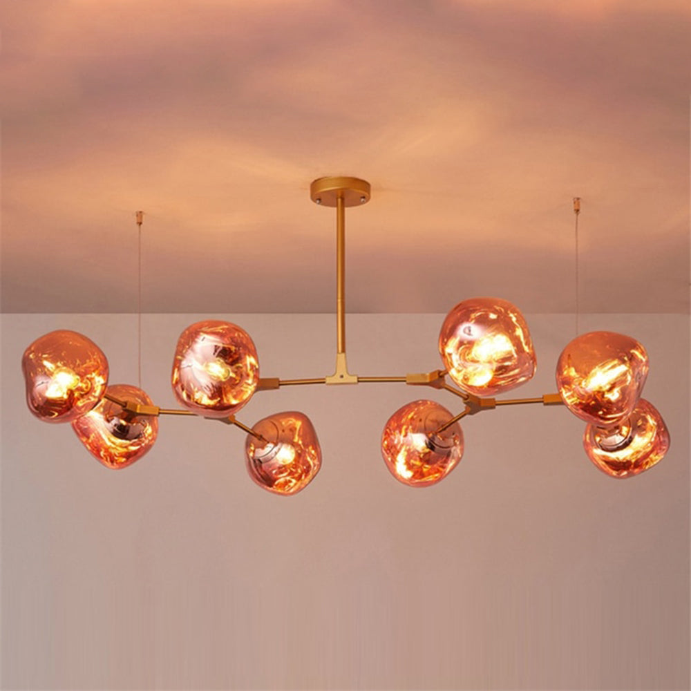 Arisha Modern Globe Lava 3 Pendant Light Fixture - Neutral Decor