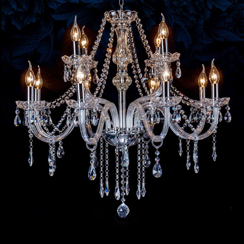 Silva Luxury Candlestick Clear Crystal Chandelier