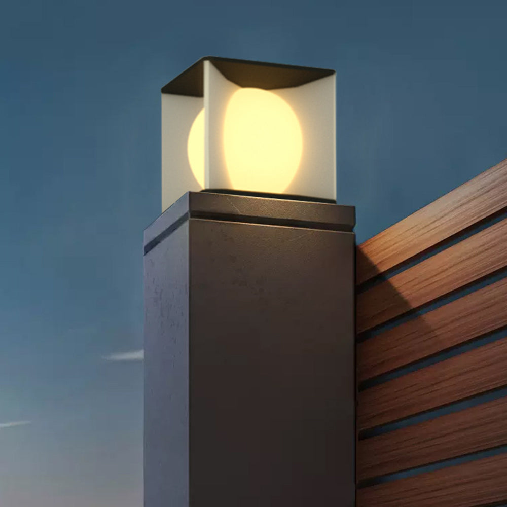 Ray Modern Moon Outdoor Pier-Mount Pillar Light - Neutral Decor