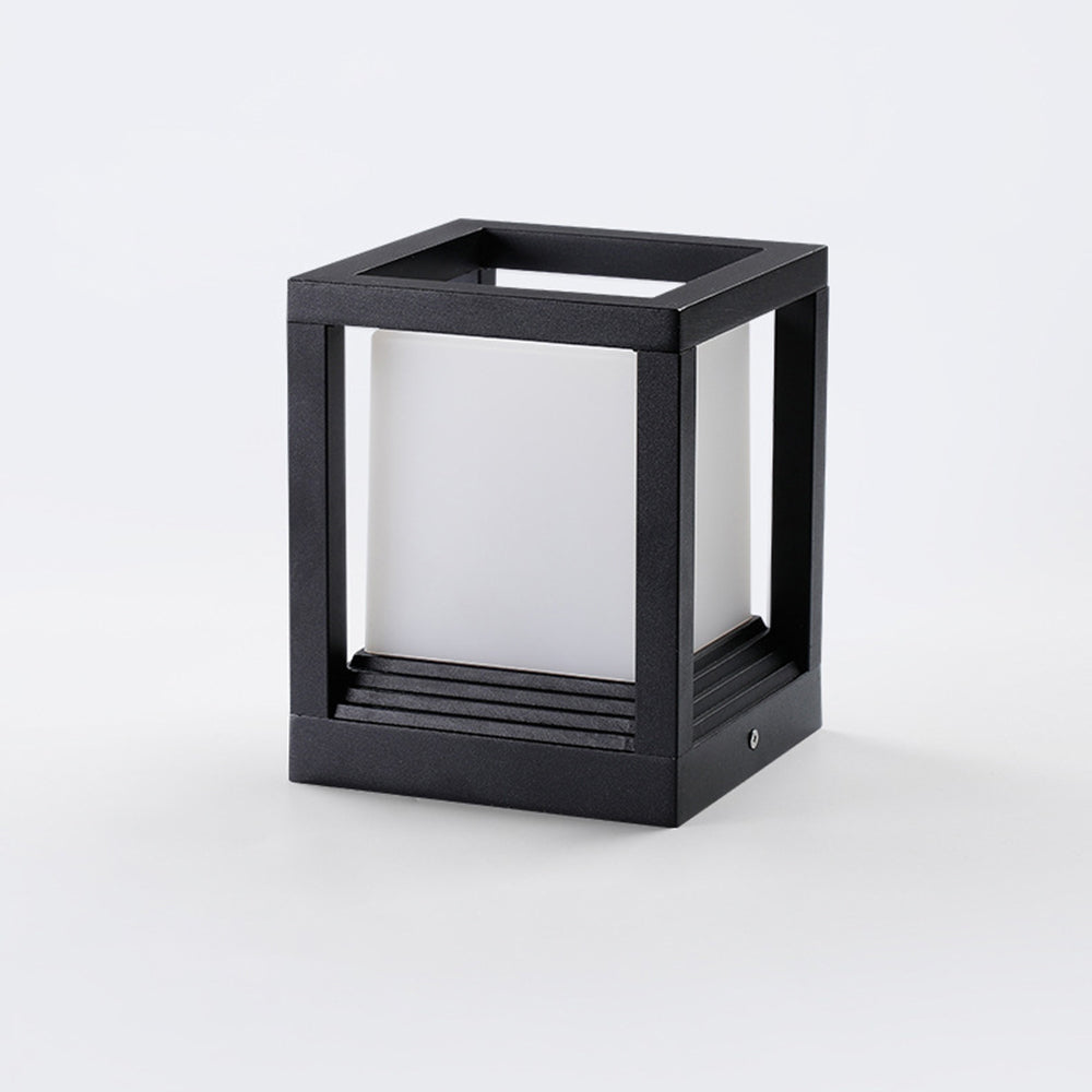 Ray Modern Rectangular Metal Outdoor Lamps, Black - Neutral Decor