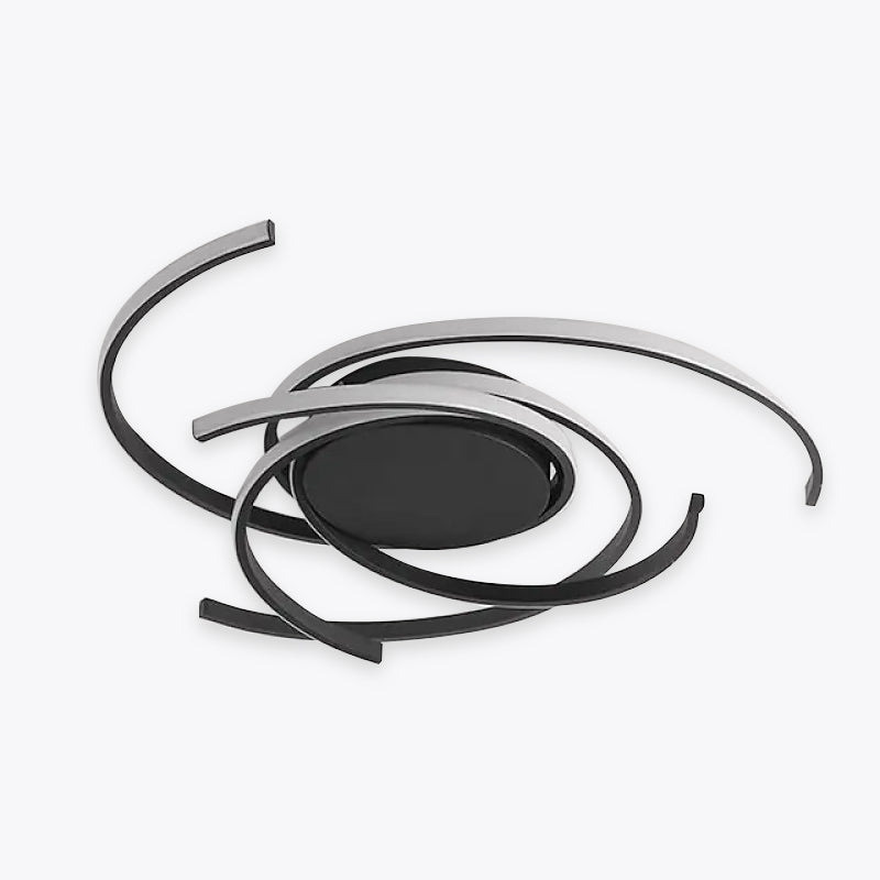 Arisha Modern Multi Arc Linetype Ceiling Light,Black/White - Neutral Decor