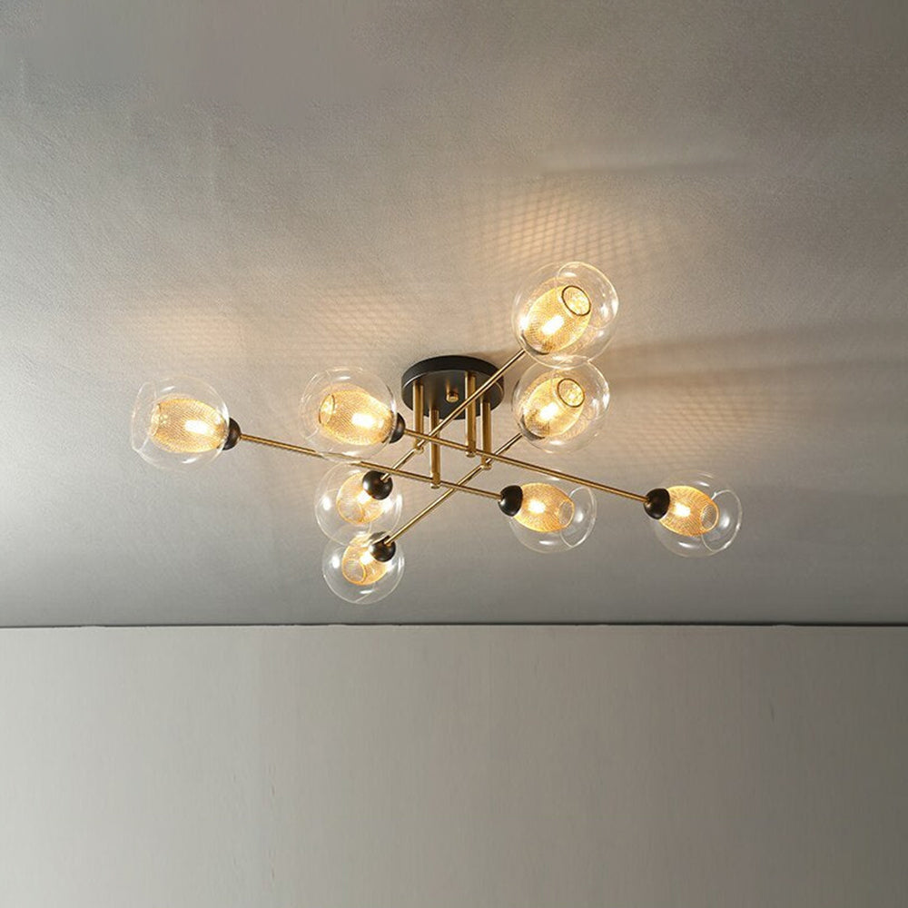 Valentina Industrial Glass Globe Chandelier LED, 6 Style - Neutral Decor