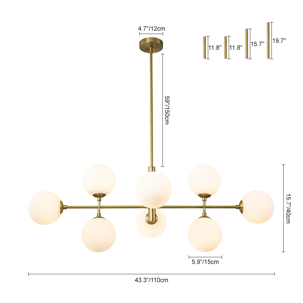 Glorioso Linear Glass Chandelier -Neutral Decor