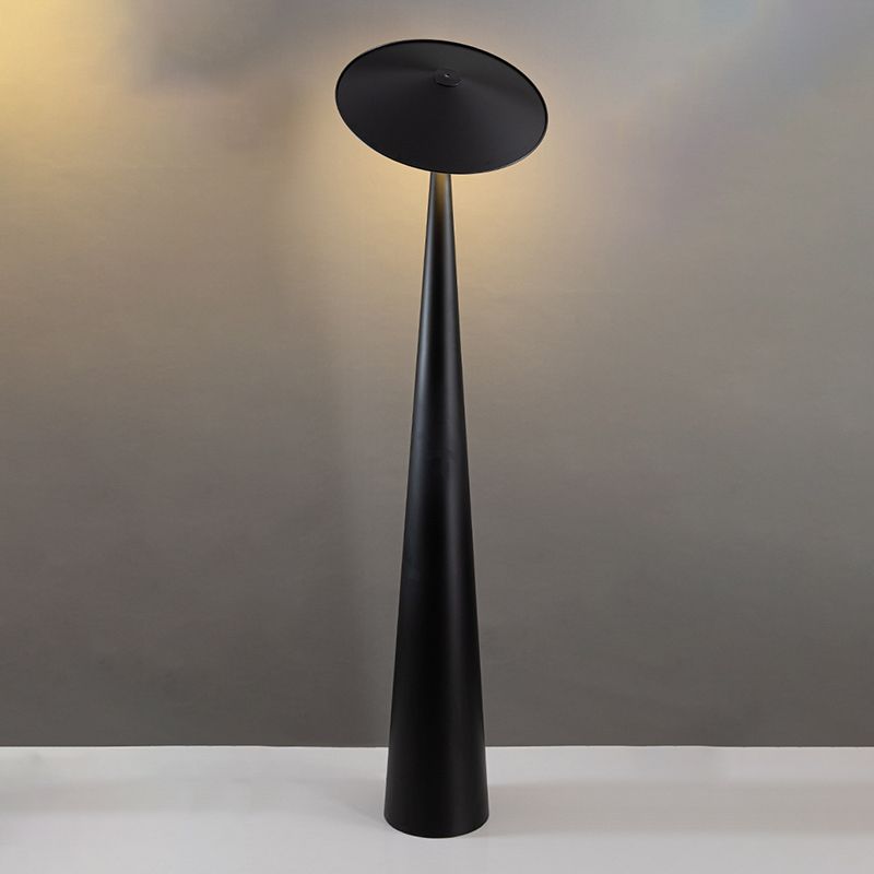 Salgado Modern Saucer Shaped Metal Floor Lamp,Black - Neutral Decor