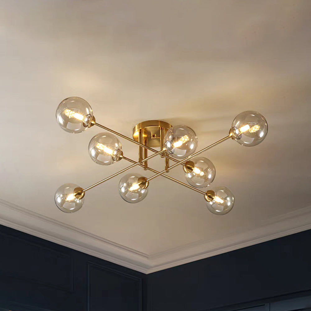 Valentina Industrial Glass Globe Chandelier LED, 6 Style - Neutral Decor