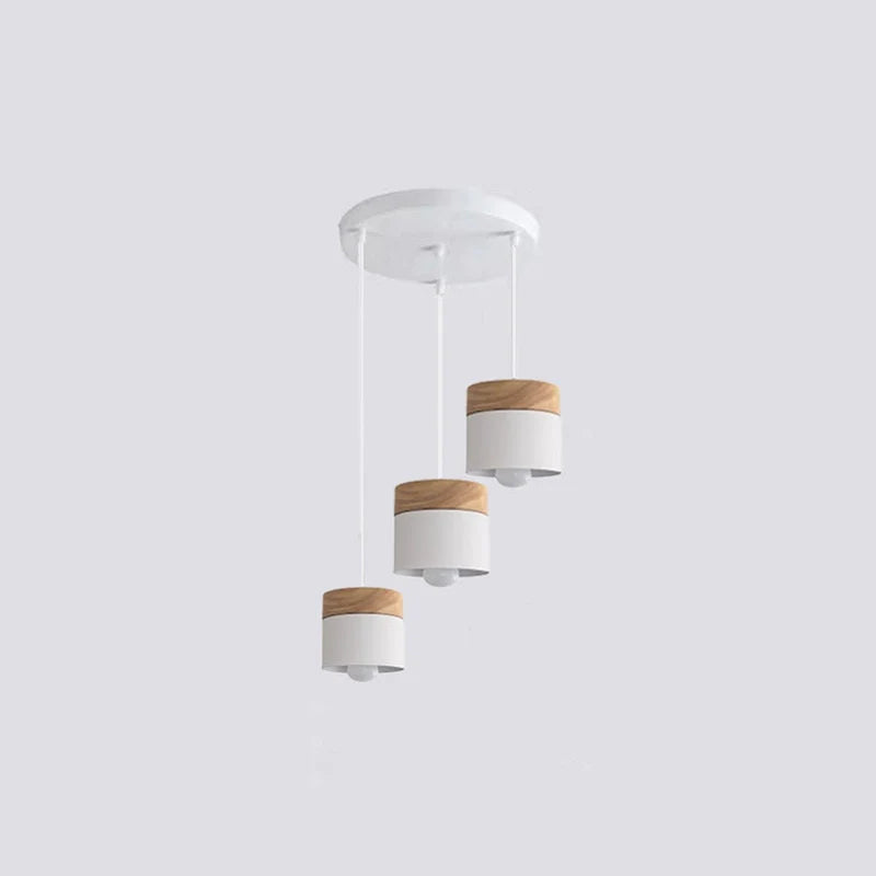 Valentina Modern Can Shape Metal/Wood Pendant Light - Neutral Decor