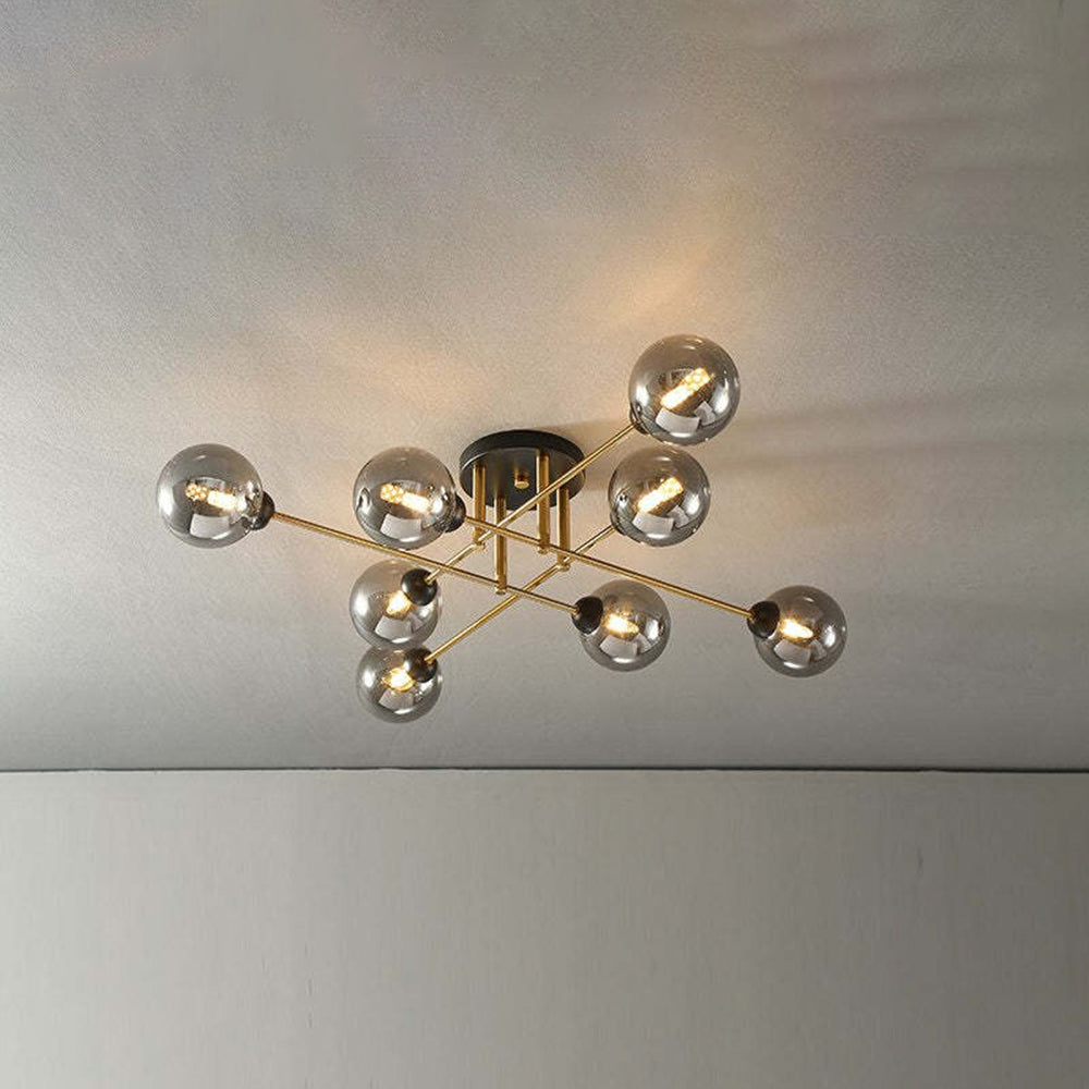 Valentina Industrial Glass Globe Chandelier LED, 6 Style - Neutral Decor