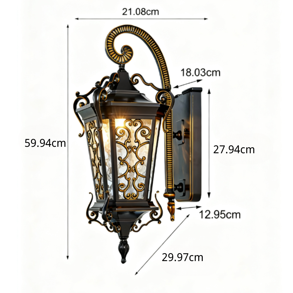 Adrnne Retro Pattern European Outdoor Wall Lamp