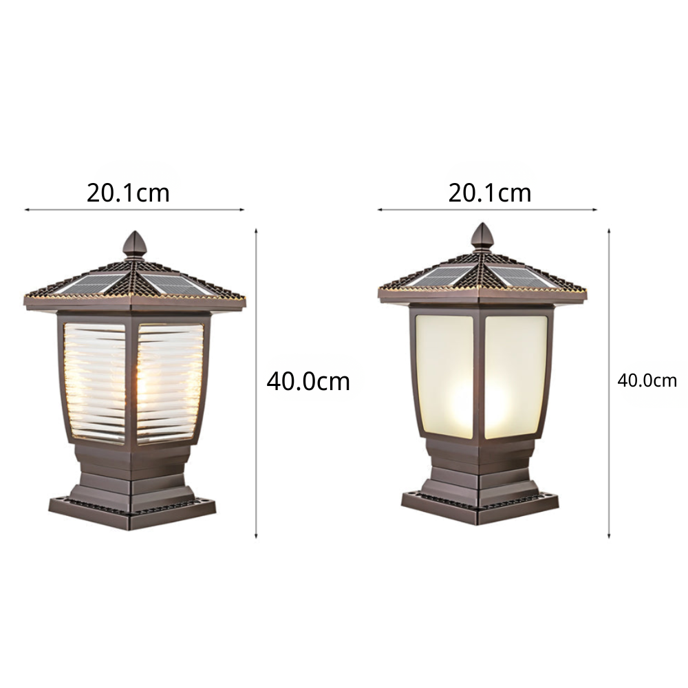 Shana Retro Modern Solar Glass Outdoor Fence Post Lights