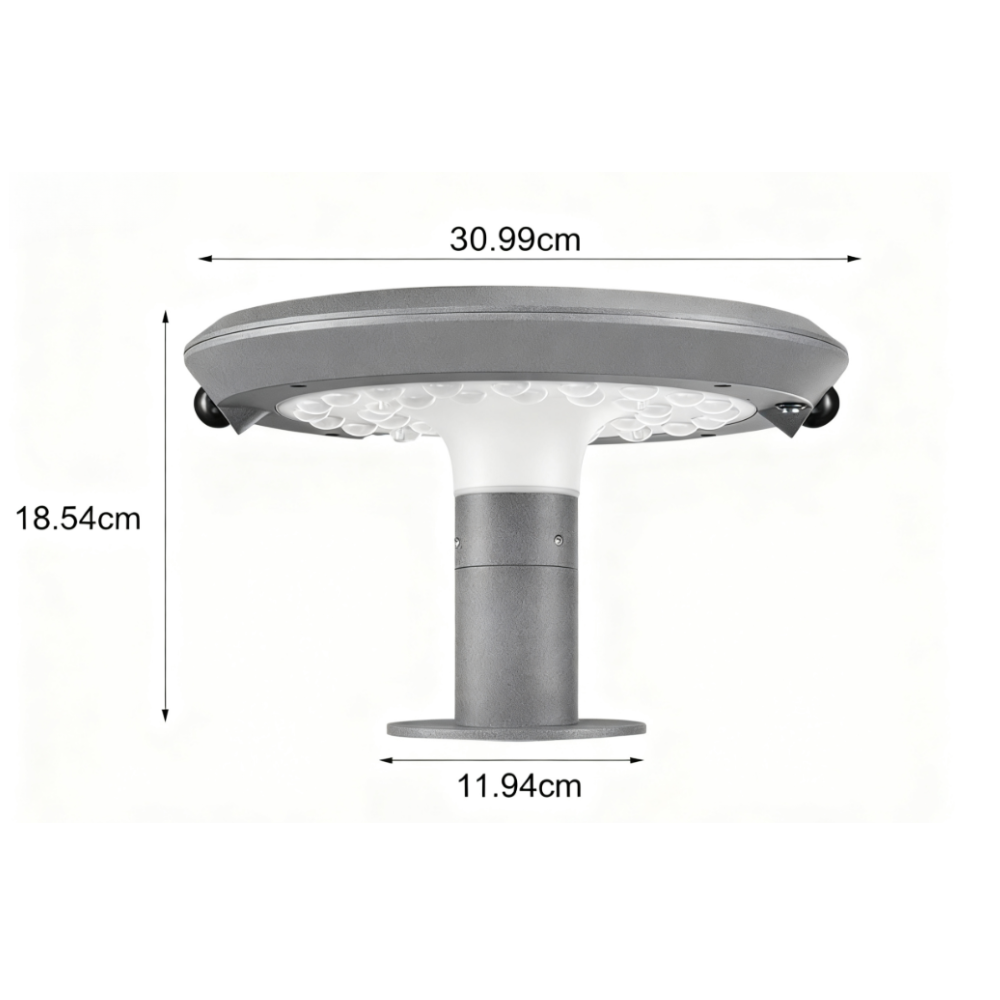 Vanda Simple Round LED Solar LED Outdoor Post Light