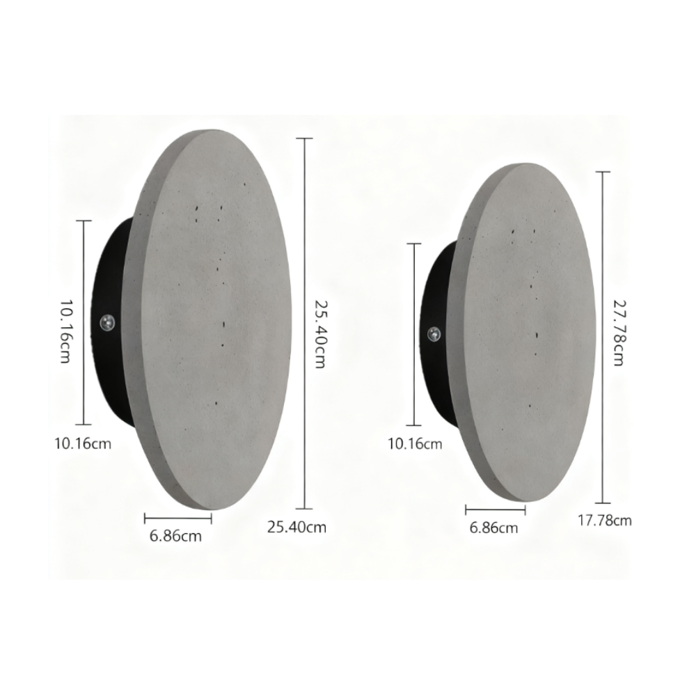 April Landscape Round LED Accent Concrete Outdoor Wall Flush Lights