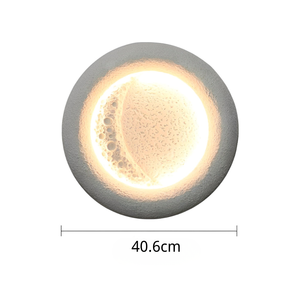 Berha Creative Moon LED Modern Concrete Outdoor Wall Lamp