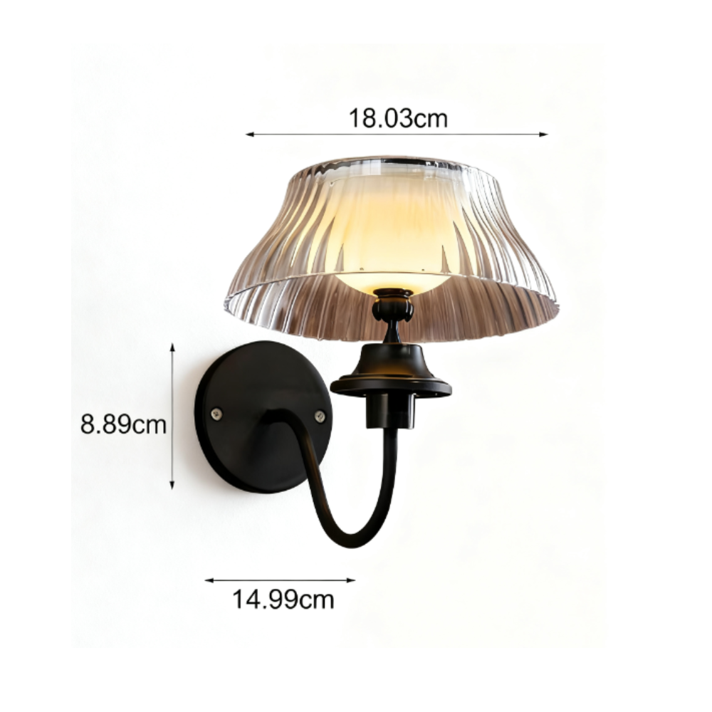 Precious lic Arm Solar Glass Outdoor Wall Light