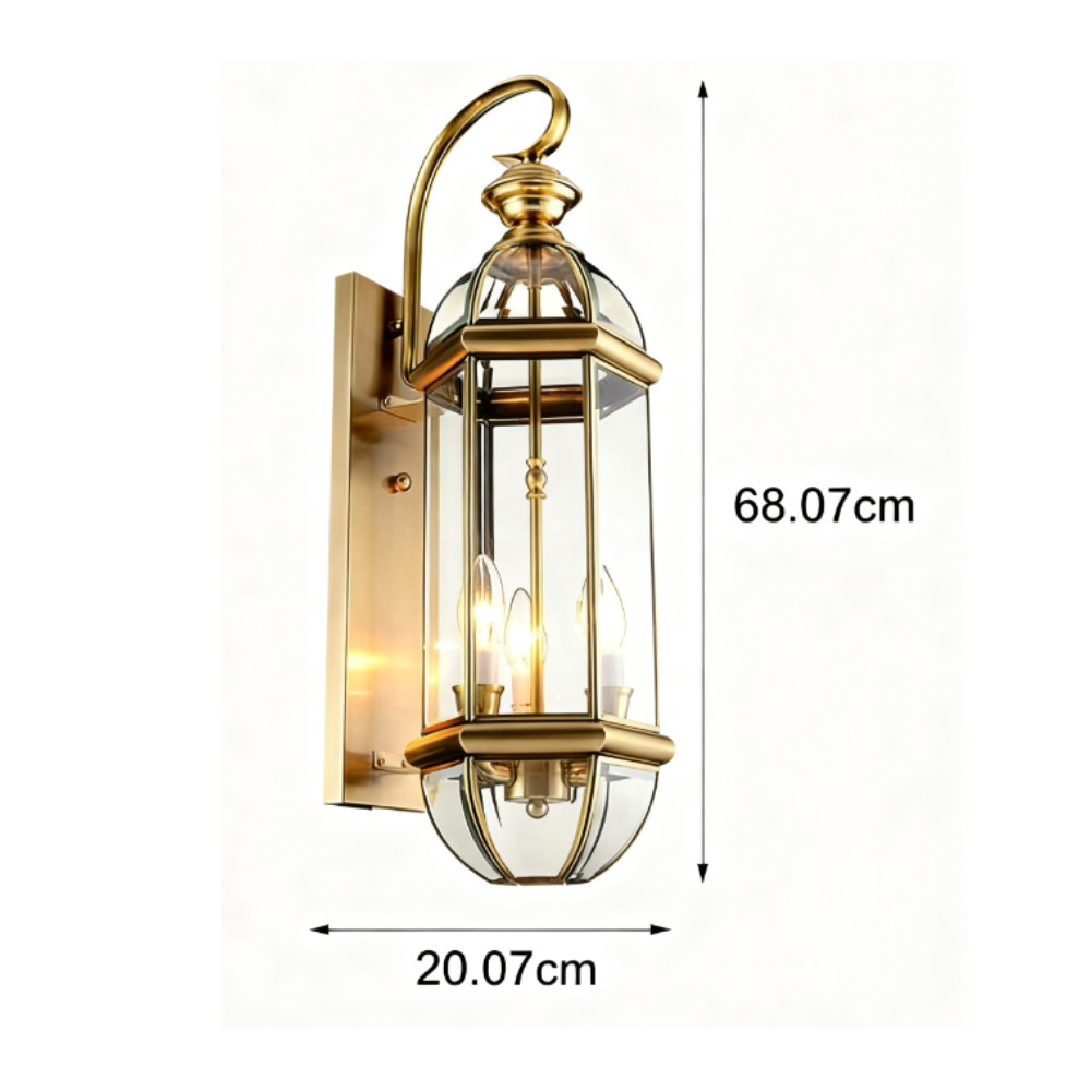 Eden Retro Creative European Copper Glass Outdoor Wall Lights