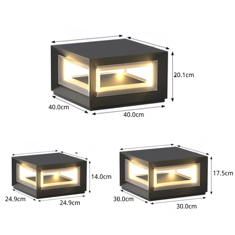 Comn Creative Frame Modern Fence Steel Outdoor Post Lights