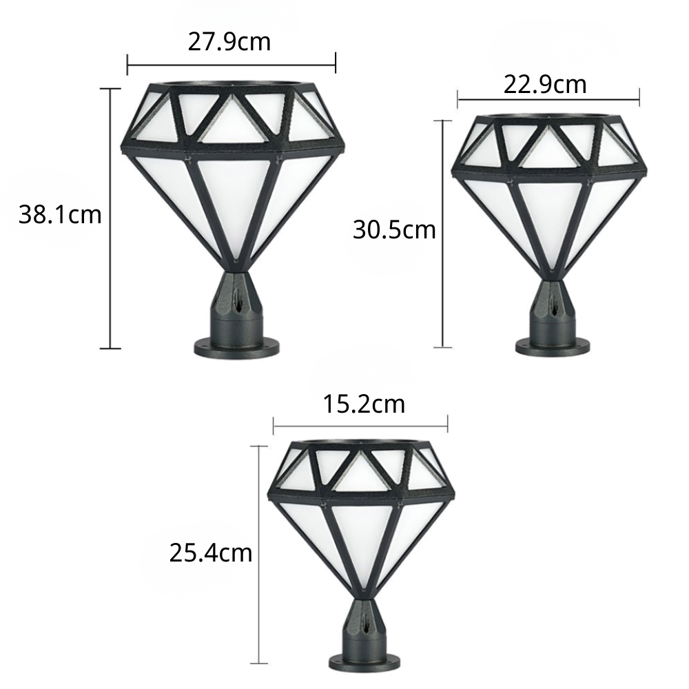 Blackbird Unique Diamond-shaped LED Outdoor Fence Post Lights