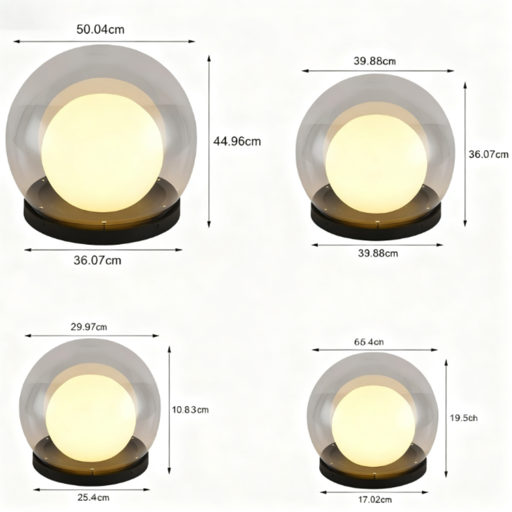 Amby Bubble Lunar Landscape Globe Steel Outdoor Lantern Light