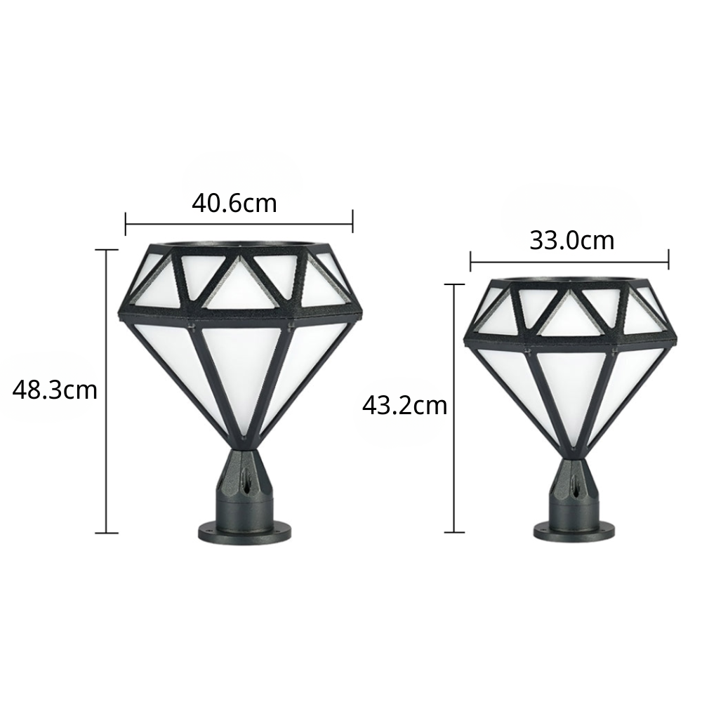 Blackbird Unique Diamond-shaped LED Outdoor Fence Post Lights