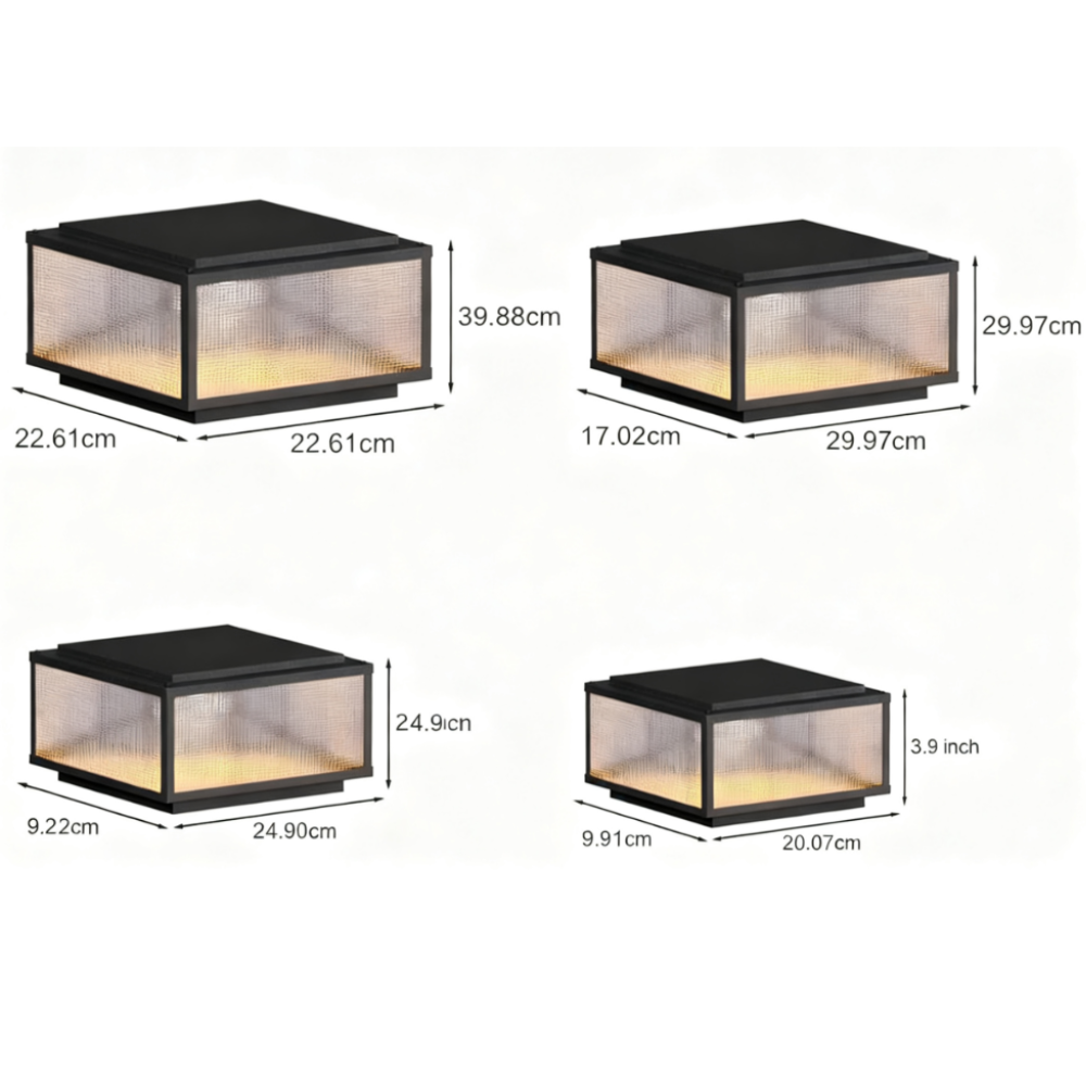 Fox Square Cast Outdoor Pillar Light Fixtures