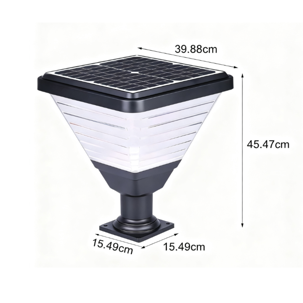 Garder Square Solar LED Outdoor Pier Post Light