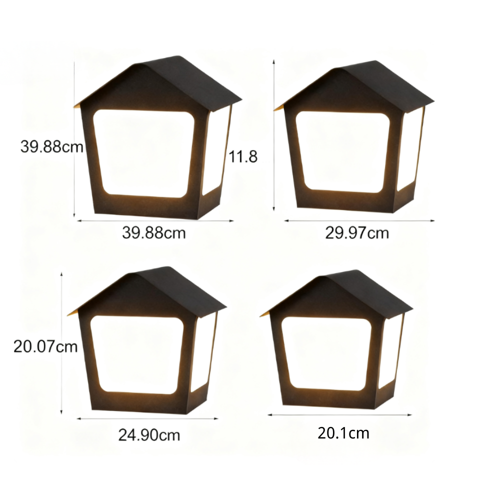 Gida Cottage Shaped LED Modern Outdoor Post Pillar Light