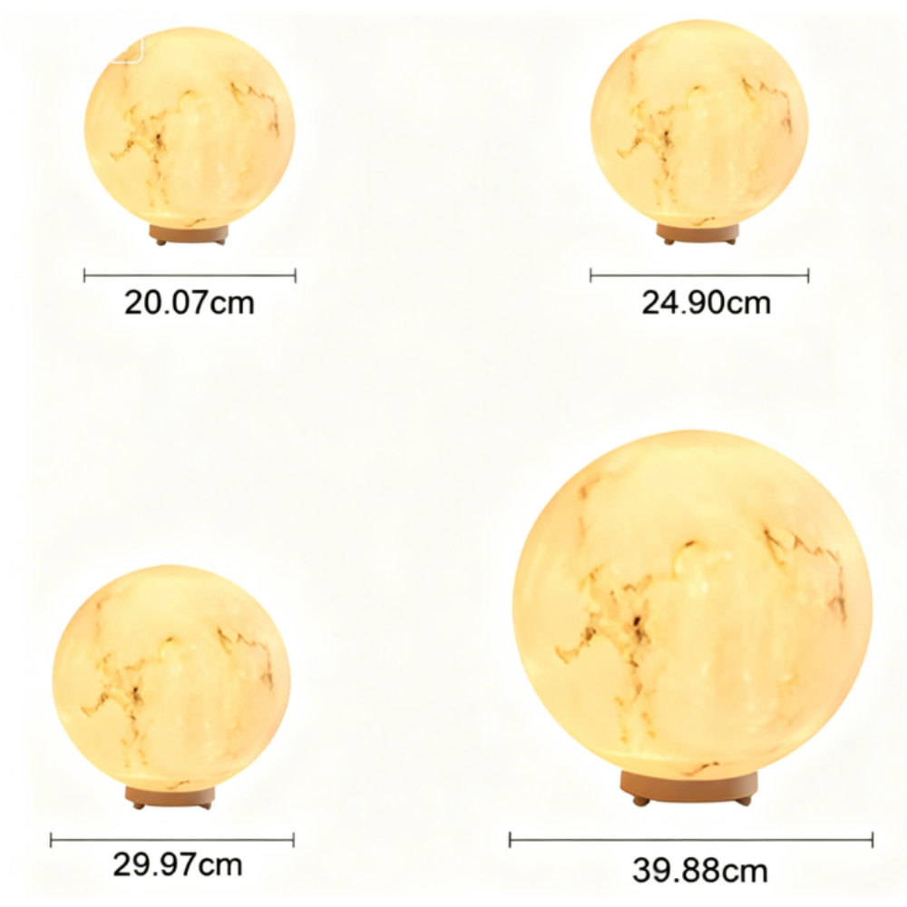 Gle Faux Moon Globe Marble Outdoor Pillar Light