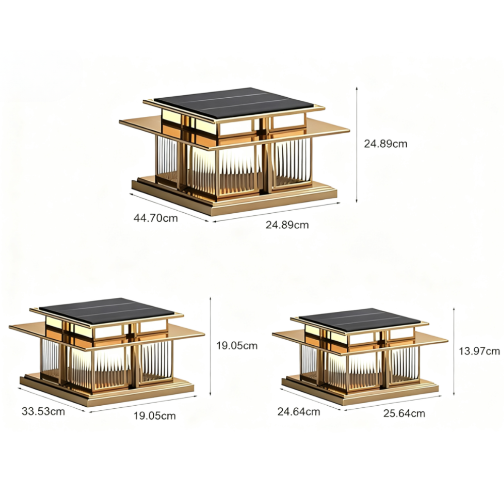 Haylyy Modern Solar Post Caps Glass Outdoor Pillar Light