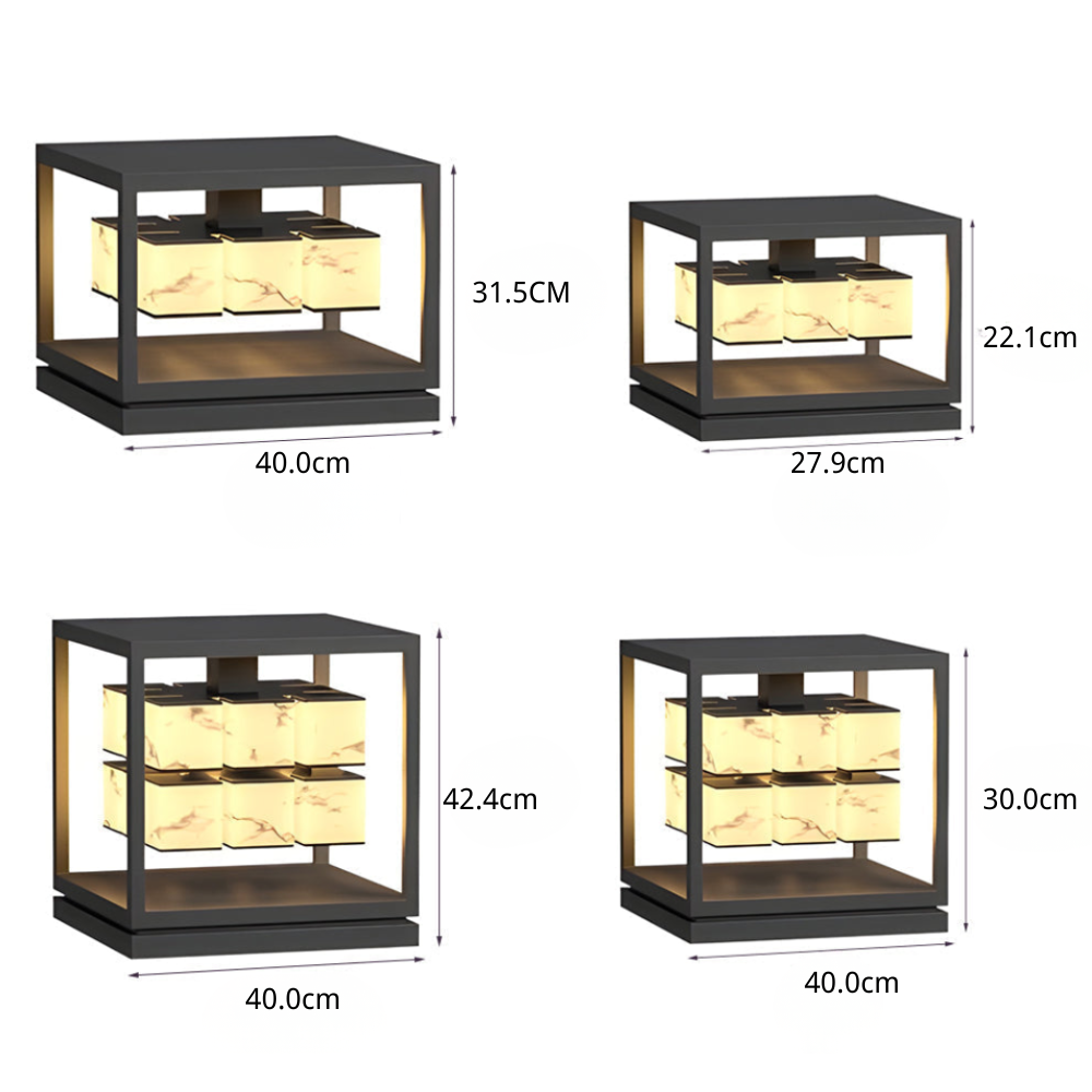Herdsm Square LED Modern Steel Outdoor Post Caps Lights