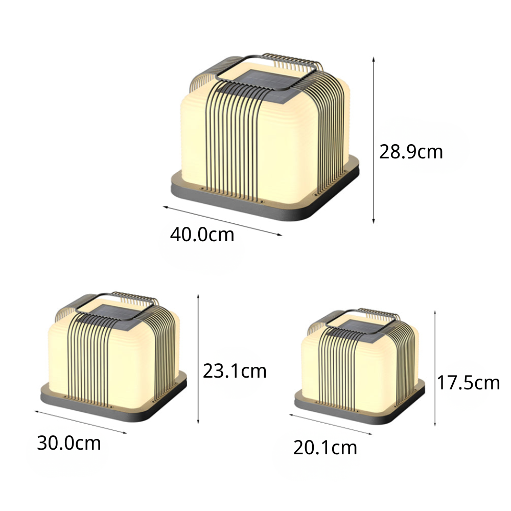 Bright Square Creative Modern Fence PE Outdoor Post Lights