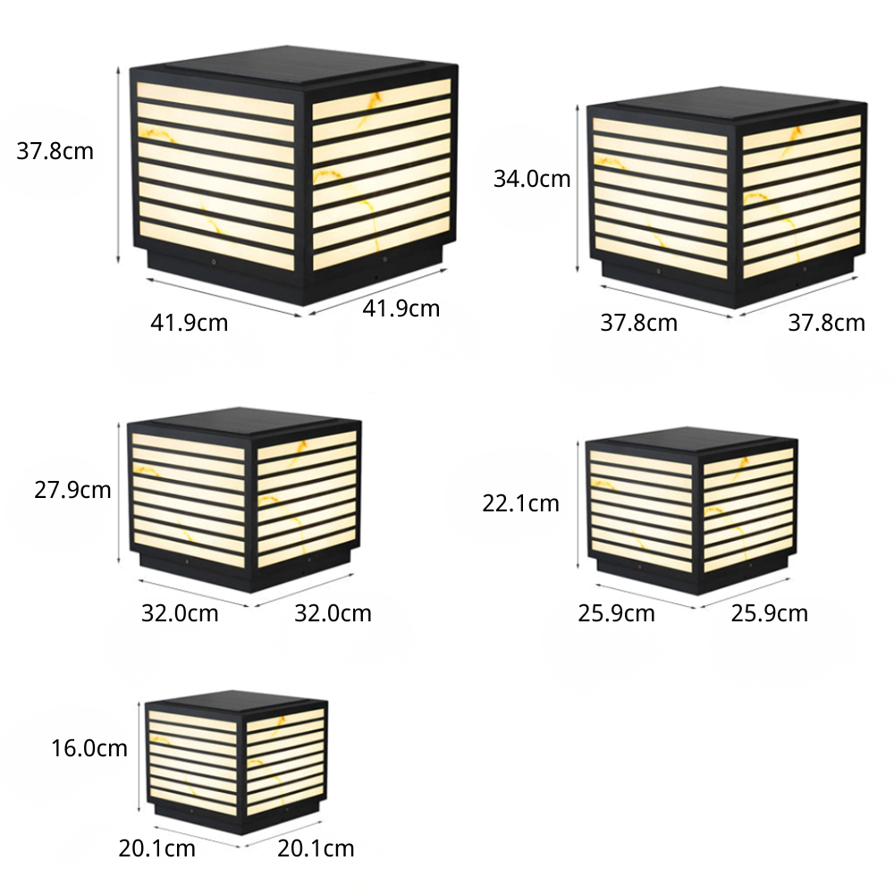Butterf Square LED Modern Steel Outdoor Deck Post Pillar Light