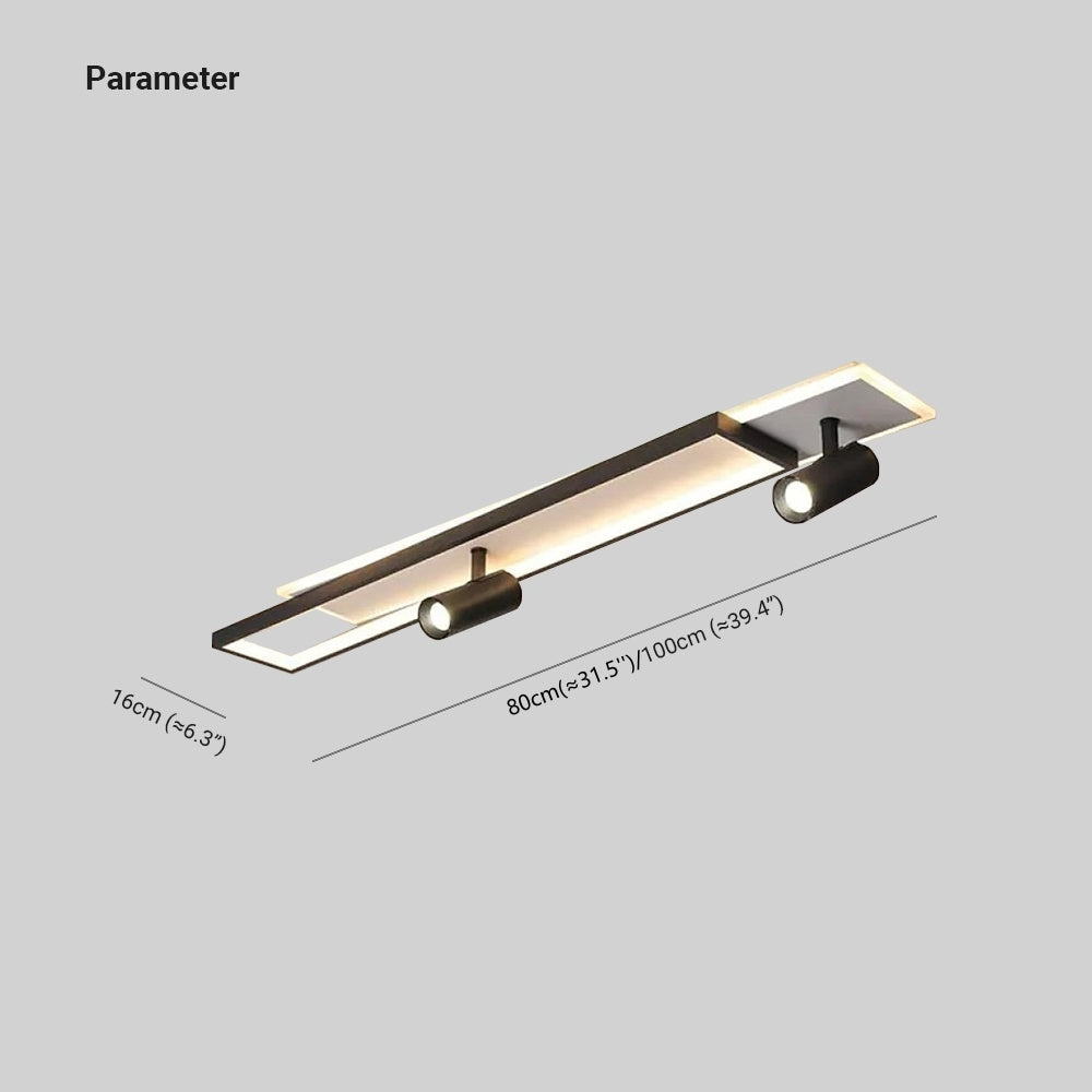 Aim Modern Geometric Ceiling Light with Spotlight, Black&White - Neutral Decor