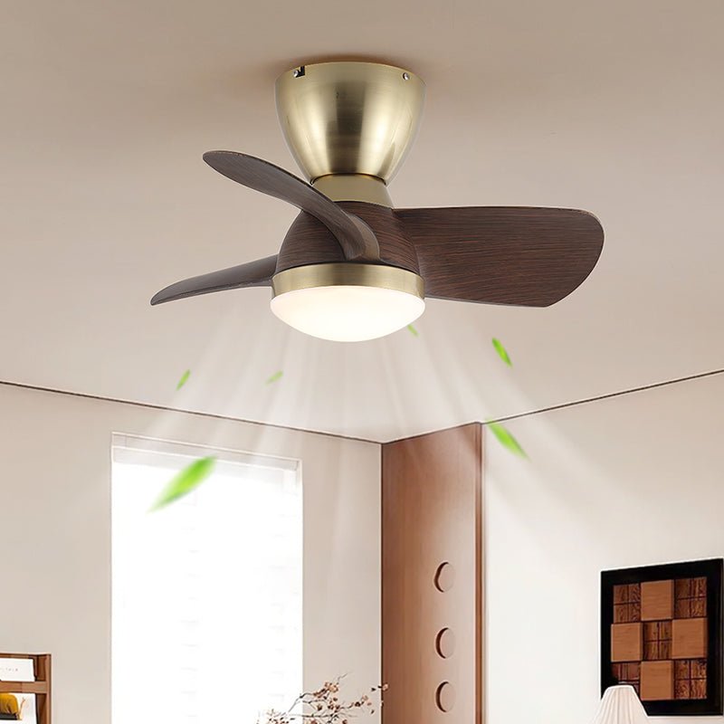 Elora Minimalist Brass Wood Ceiling Fan Light-Neutral Decor