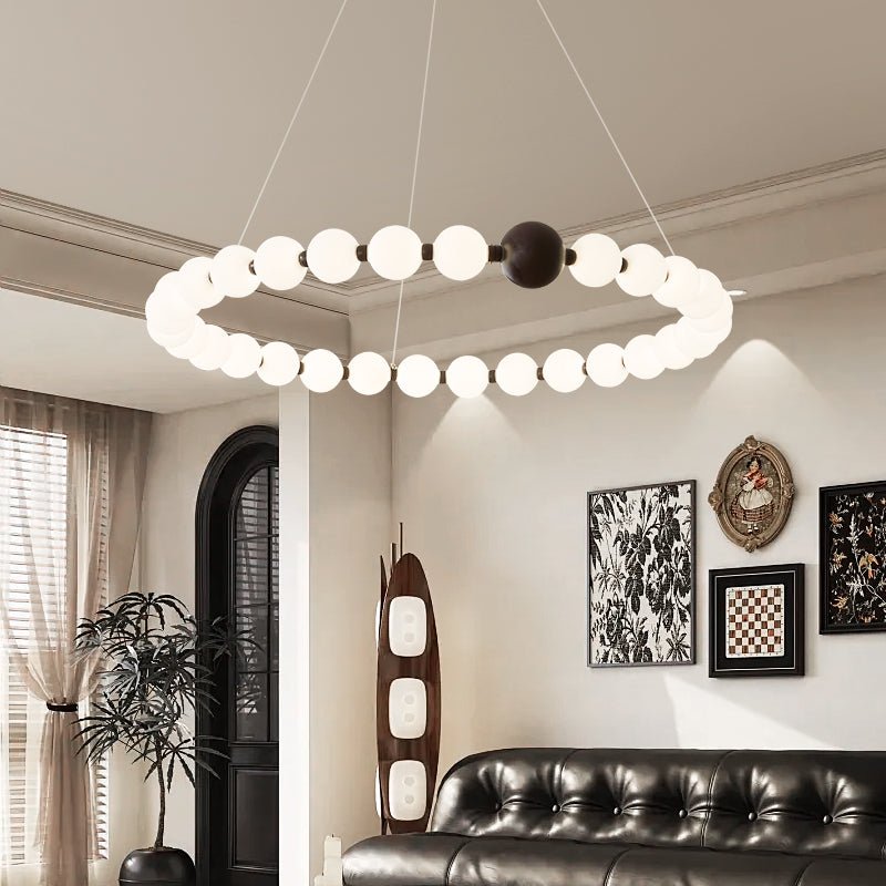 June Bead Ring Chandelier-Neutral Decor