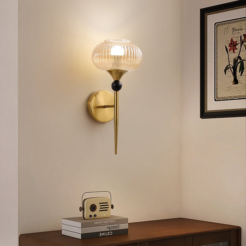 Thyr Ribbed Wall Sconce-Neutral Decor