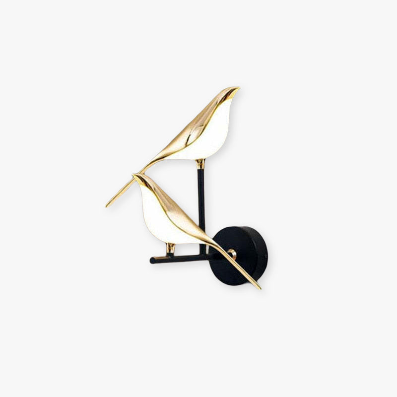 Arisha Minimalist Magpie Bird Metal Wall Lamp, Bedroom - Neutral Decor