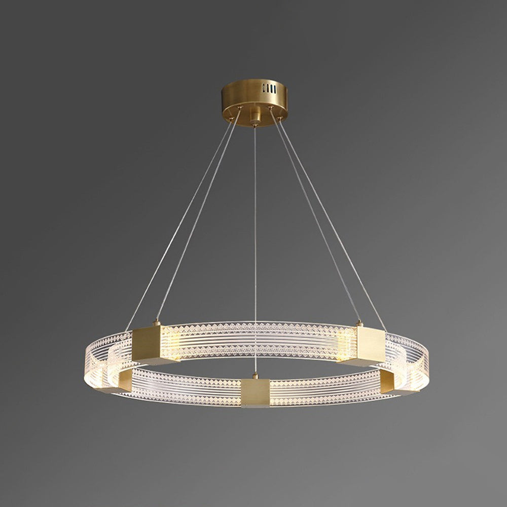 Arisha Modern Round/Oval Acrylic/Metal Pendant Light, Gold - Neutral Decor